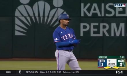 Marcus Semien’s RBI double cuts the Rangers’ deficit to 2-1 against the Athletics,