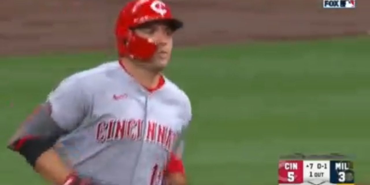 Reds’ Joey Votto crushes his 11th home run of the year against the Brewers