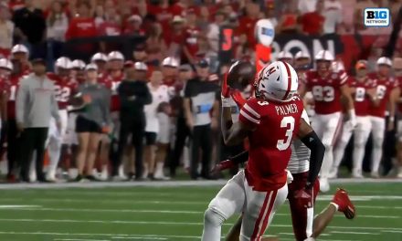 Trey Palmer makes an incredible over-the-shoulder catch and run for the Cornhuskers touchdown