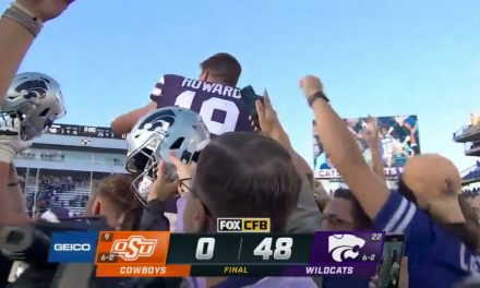 No. 22 Kansas State rushes Bill Snyder Family Stadium after 48-0 blowout victory vs. No. 9 Oklahoma State